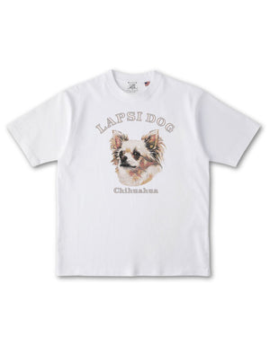 チワワ ミディアム フェイス&サークルロゴ 刺繍 Tシャツ