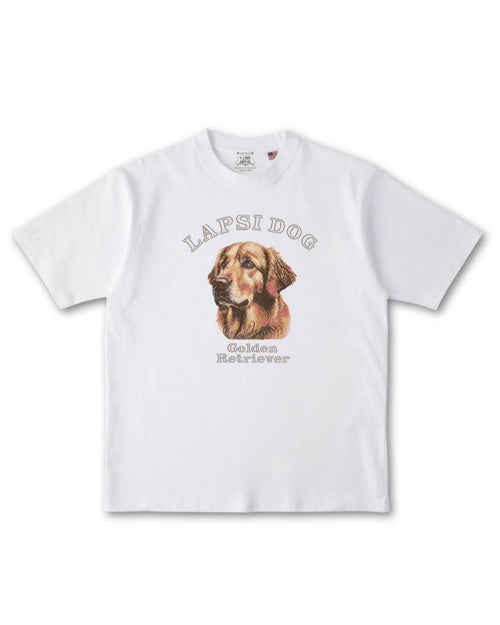 ゴールデンレトリバー ミディアム フェイス&サークルロゴ 刺繍 Tシャツ