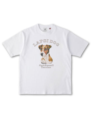 ジャックラッセルテリア ミディアム フェイス&サークルロゴ 刺繍 Tシャツ