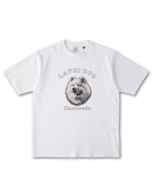 サモエド ミディアム フェイス&サークルロゴ 刺繍 Tシャツ