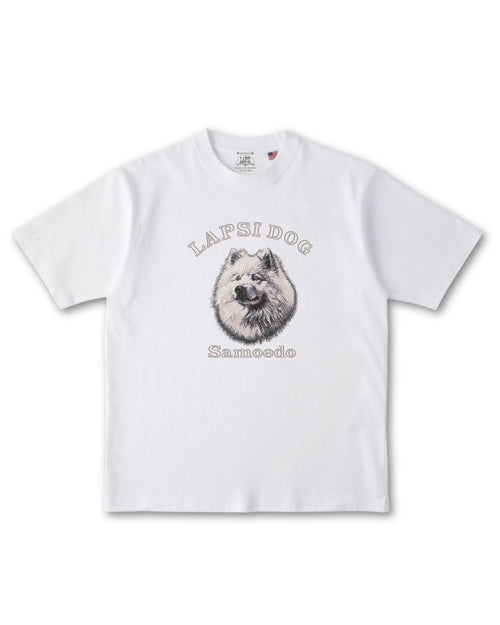 サモエド ミディアム フェイス&サークルロゴ 刺繍 Tシャツ
