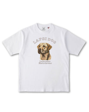 ラブラドールレトリバー ミディアム フェイス&サークルロゴ 刺繍 Tシャツ