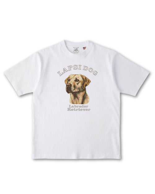 ラブラドールレトリバー ミディアム フェイス&サークルロゴ 刺繍 Tシャツ