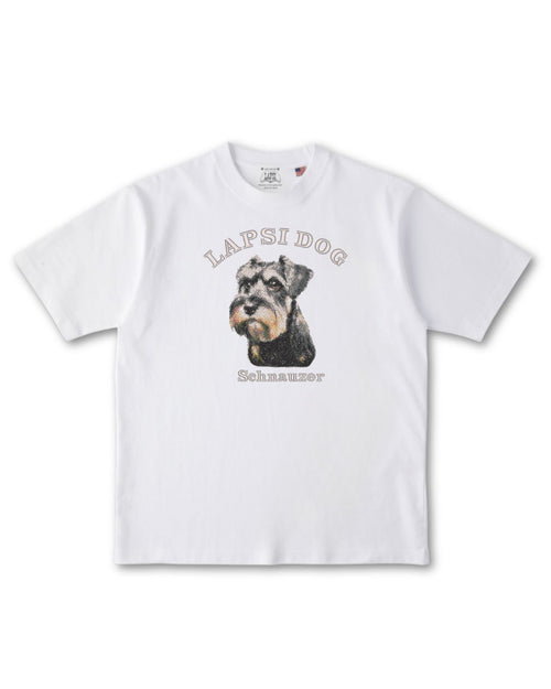 シュナウザー ミディアム フェイス&サークルロゴ 刺繍 Tシャツ