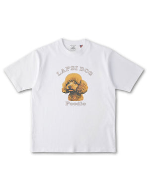 プードル ミディアム フェイス&サークルロゴ 刺繍 Tシャツ