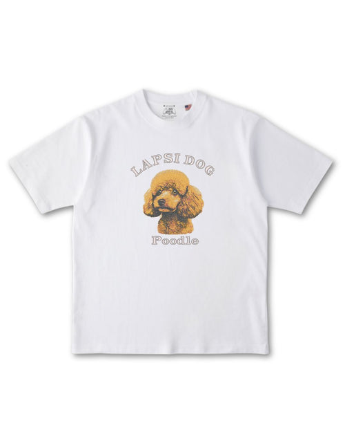 プードル ミディアム フェイス&サークルロゴ 刺繍 Tシャツ