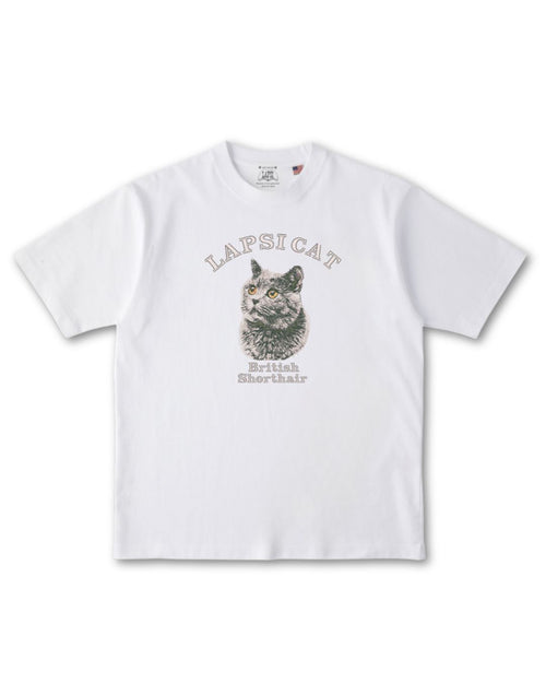 ブリッティッシュショートヘア ミディアム フェイス&サークルロゴ 刺繍 Tシャツ