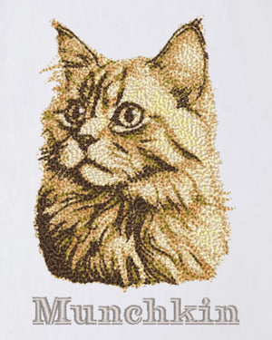 マンチカン フェイス&ロゴ 刺繍 Tシャツ