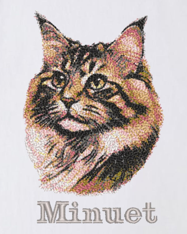 ミヌエット フェイス&ロゴ 刺繍 Tシャツ