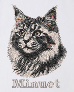 ミヌエット フェイス&ロゴ 刺繍 Tシャツ