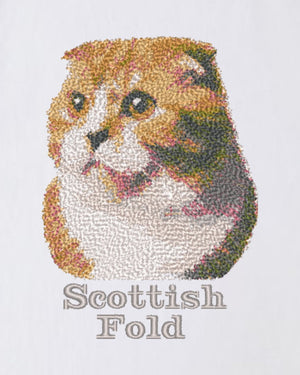 スコティッシュフォールド フェイス&ロゴ 刺繍 Tシャツ