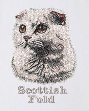 スコティッシュフォールド フェイス&ロゴ 刺繍 Tシャツ