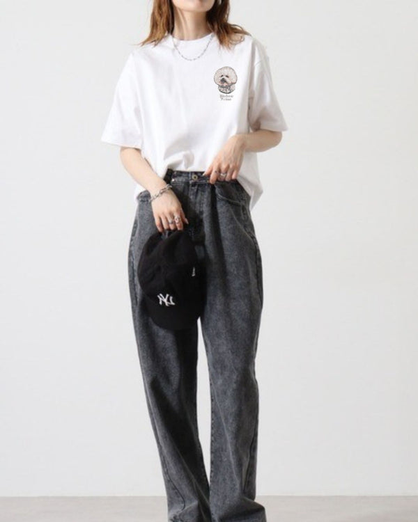 パグ フェイス&ロゴ 刺繍 Tシャツ