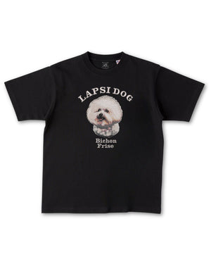 ビションフリーゼ ミディアム フェイス&サークルロゴ 刺繍 Tシャツ