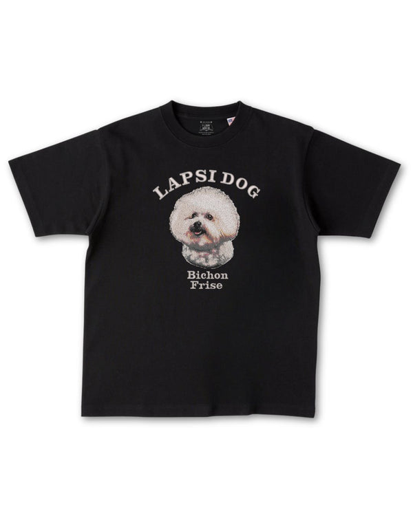 ビションフリーゼ ミディアム フェイス&サークルロゴ 刺繍 Tシャツ