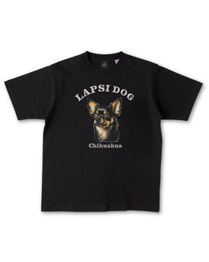 チワワ ミディアム フェイス&サークルロゴ 刺繍 Tシャツ