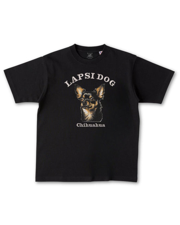 チワワ ミディアム フェイス&サークルロゴ 刺繍 Tシャツ
