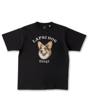 コーギー ミディアム フェイス&サークルロゴ 刺繍 Tシャツ