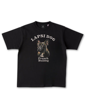 フレンチブルドック ミディアム フェイス&サークルロゴ 刺繍 Tシャツ