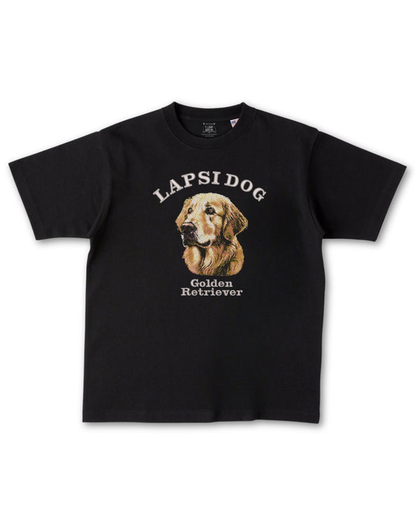 ゴールデンレトリバー ミディアム フェイス&サークルロゴ 刺繍 Tシャツ