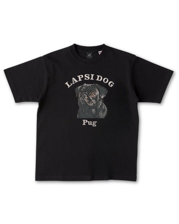 パグ ミディアム フェイス&サークルロゴ 刺繍 Tシャツ