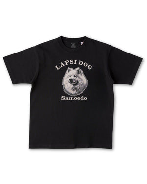 サモエド ミディアム フェイス&サークルロゴ 刺繍 Tシャツ