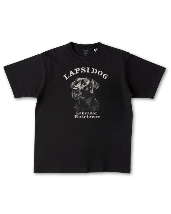 ラブラドールレトリバー ミディアム フェイス&サークルロゴ 刺繍 Tシャツ