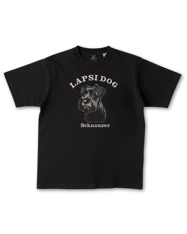 シュナウザー ミディアム フェイス&サークルロゴ 刺繍 Tシャツ