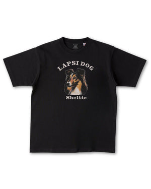 シェットランドシープドッグ ミディアム フェイス&サークルロゴ 刺繍 Tシャツ