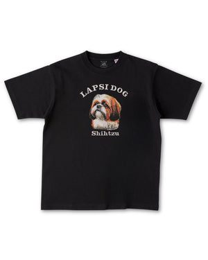 シーズー ミディアム フェイス&サークルロゴ 刺繍 Tシャツ