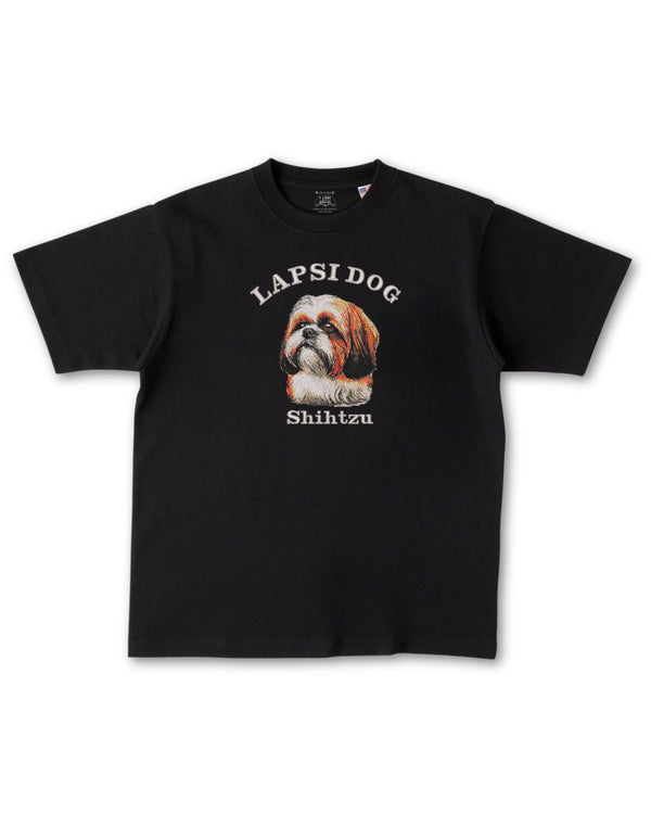 シーズー ミディアム フェイス&サークルロゴ 刺繍 Tシャツ