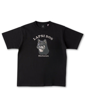 柴犬 ミディアム フェイス&サークルロゴ 刺繍 Tシャツ