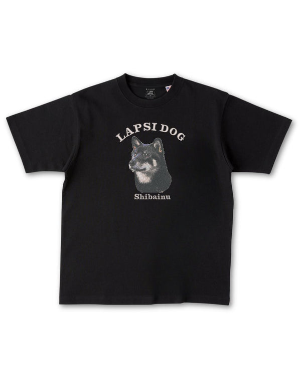 柴犬 ミディアム フェイス&サークルロゴ 刺繍 Tシャツ