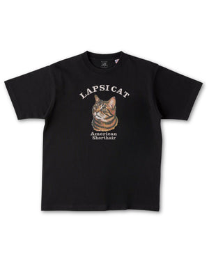 アメリカンショートヘア ミディアム フェイス&サークルロゴ 刺繍 Tシャツ