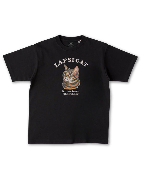 アメリカンショートヘア ミディアム フェイス&サークルロゴ 刺繍 Tシャツ