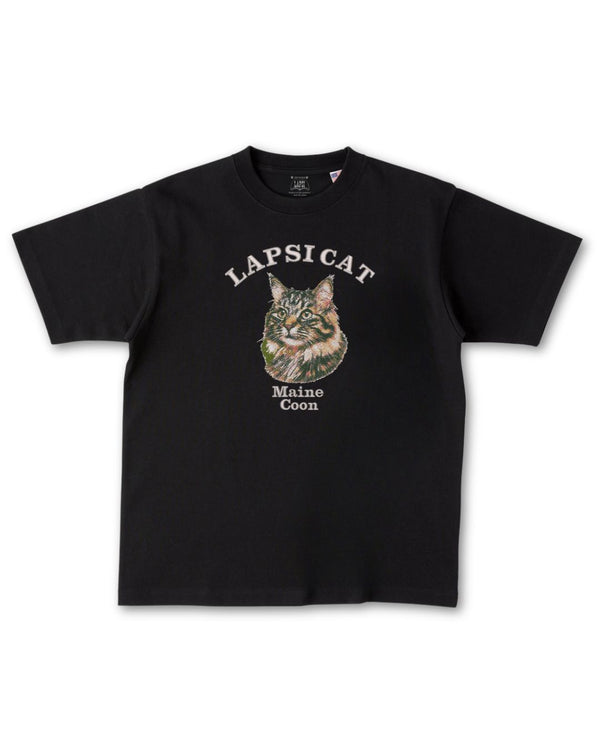 メインクーン ミディアム フェイス&サークルロゴ 刺繍 Tシャツ