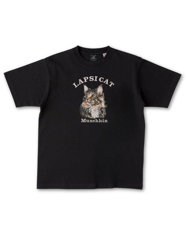 マンチカン ミディアム フェイス&サークルロゴ 刺繍 Tシャツ