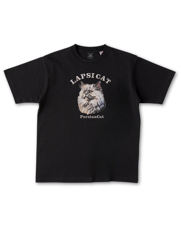 ペルシャ猫 ミディアム フェイス&サークルロゴ 刺繍 Tシャツ