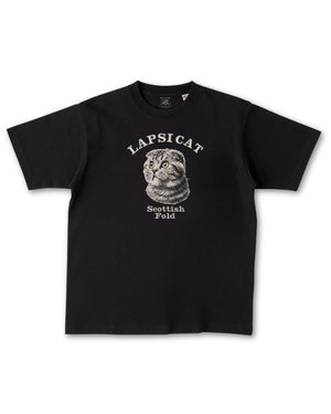 スコティッシュフォールド ミディアム フェイス&サークルロゴ 刺繍 Tシャツ