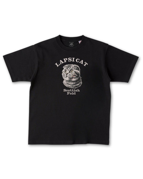 スコティッシュフォールド ミディアム フェイス&サークルロゴ 刺繍 Tシャツ