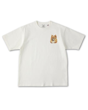 ポメラニアンフェイスドッグ刺繍 Tシャツ