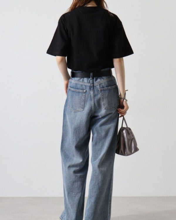 ロシアンブルー フェイス&ロゴ 刺繍 Tシャツ