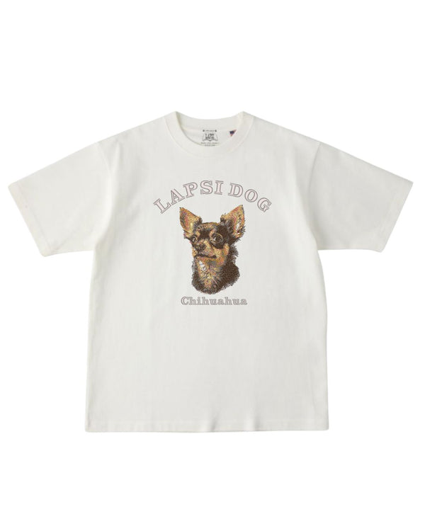 チワワ ミディアム フェイス&サークルロゴ 刺繍 Tシャツ