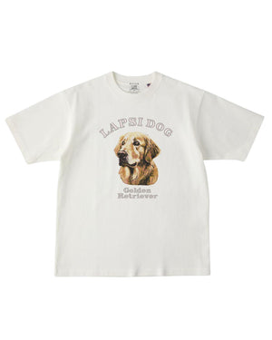 ゴールデンレトリバー ミディアム フェイス&サークルロゴ 刺繍 Tシャツ