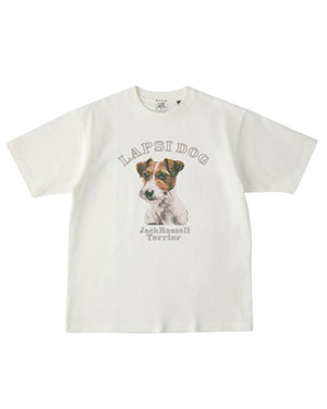 ジャックラッセルテリア ミディアム フェイス&サークルロゴ 刺繍 Tシャツ