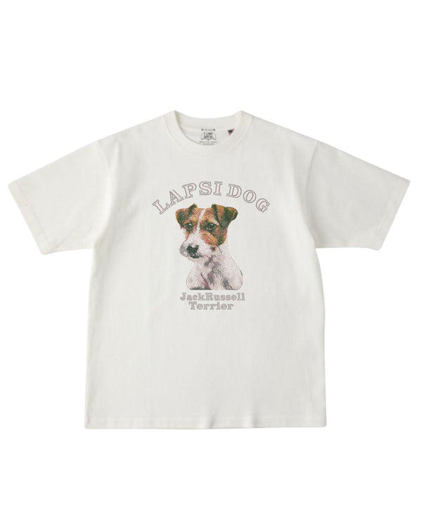 ジャックラッセルテリア ミディアム フェイス&サークルロゴ 刺繍 Tシャツ