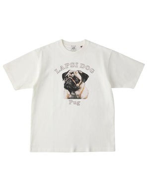 パグ ミディアム フェイス&サークルロゴ 刺繍 Tシャツ
