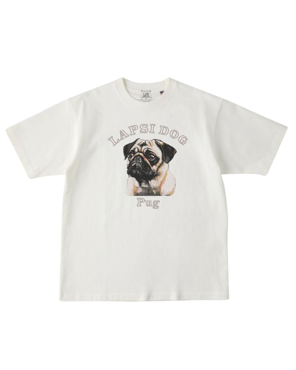 パグ ミディアム フェイス&サークルロゴ 刺繍 Tシャツ