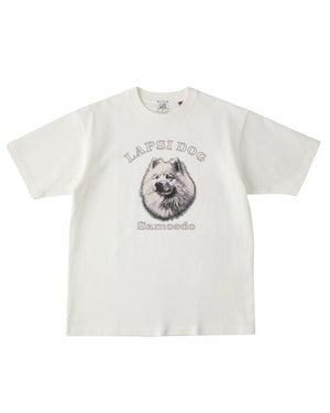サモエド ミディアム フェイス&サークルロゴ 刺繍 Tシャツ