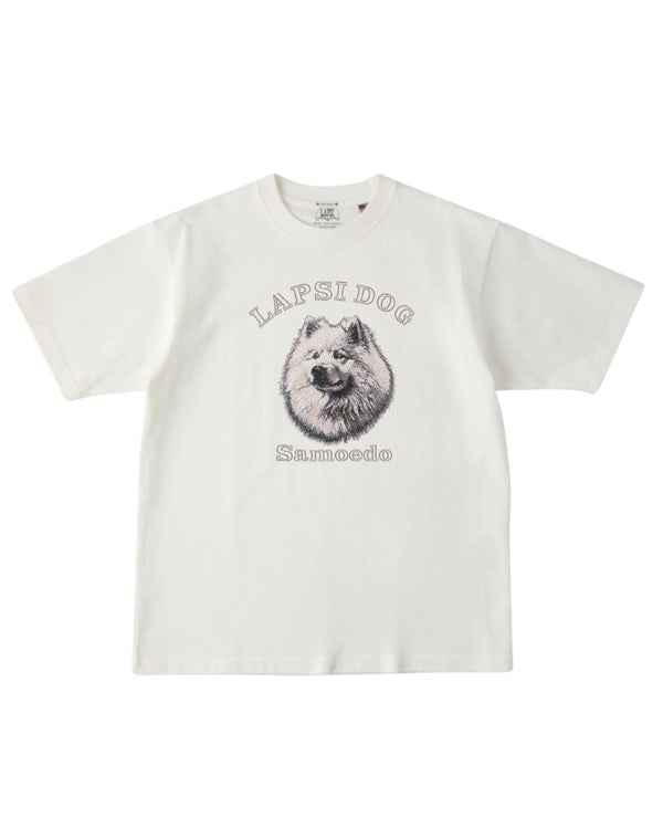 サモエド ミディアム フェイス&サークルロゴ 刺繍 Tシャツ